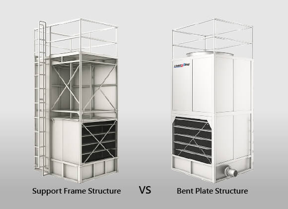 Comparison diagram of support structure and folded plate structure